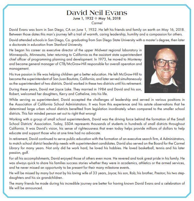 David Evans Obit